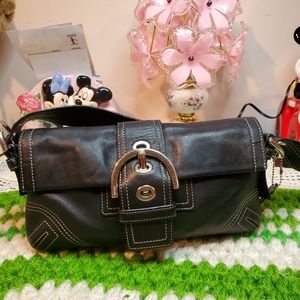 Vintage Coach Soho Shoulder soft leather flap bag